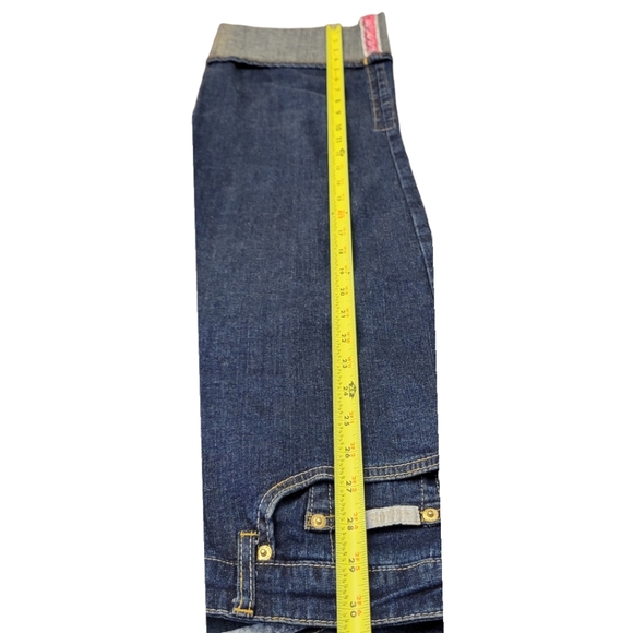 Baby Phat Adjustable Wide Cuffed Dark Denim Jeans Junior Size 11 - Picture 6 of 9